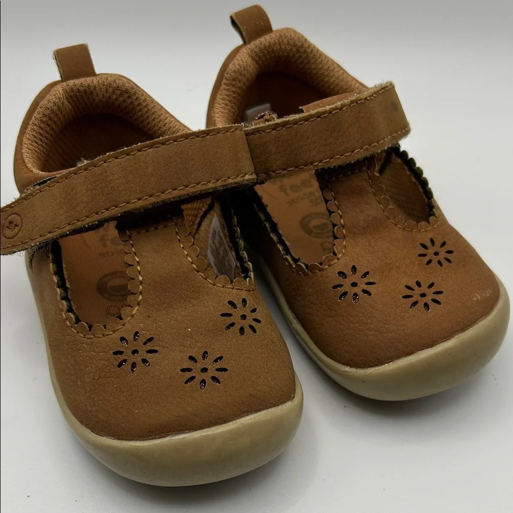 Stride Rite Brown Mary Jane Hook-and-Loop Baby Shoes